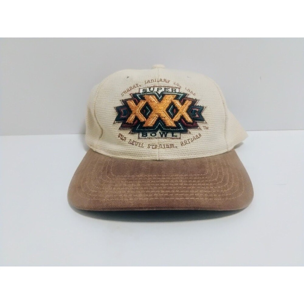 VINTAGE 1996 AMERICAN NEEDLE SUPER BOWL 30 XXX EMBROIDERED STRAPBACK HAT